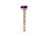 Rose gold Heart Cut Solitaire Diamond with Pavé Band and Four-Prong Setting_2