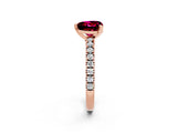 Rose gold Heart Cut Solitaire Diamond with Pavé Band and Four-Prong Setting_2