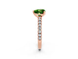 Rose gold Heart Cut Solitaire Diamond with Pavé Band and Four-Prong Setting_2