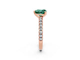 Rose gold Heart Cut Solitaire Diamond with Pavé Band and Four-Prong Setting_2