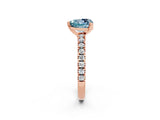 Rose gold Heart Cut Solitaire Diamond with Pavé Band and Four-Prong Setting_2