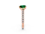 Rose gold Heart Cut Solitaire Diamond with Pavé Band and Four-Prong Setting_2