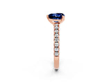 Rose gold Heart Cut Solitaire Diamond with Pavé Band and Four-Prong Setting_2