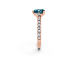 Rose gold Heart Cut Solitaire Diamond with Pavé Band and Four-Prong Setting_2