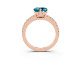 Rose gold Heart Cut Solitaire Diamond with Pavé Band and Four-Prong Setting_3