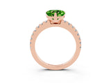 Rose gold Heart Cut Solitaire Diamond with Pavé Band and Four-Prong Setting_3