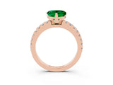 Rose gold Heart Cut Solitaire Diamond with Pavé Band and Four-Prong Setting_3