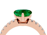 Rose gold Heart Cut Solitaire Diamond with Pavé Band and Four-Prong Setting_4