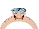 Rose gold Heart Cut Solitaire Diamond with Pavé Band and Four-Prong Setting_4