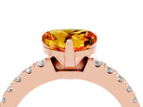 Rose gold Heart Cut Solitaire Diamond with Pavé Band and Four-Prong Setting_4
