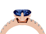 Rose gold Heart Cut Solitaire Diamond with Pavé Band and Four-Prong Setting_4