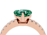 Rose gold Heart Cut Solitaire Diamond with Pavé Band and Four-Prong Setting_4