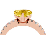 Rose gold Heart Cut Solitaire Diamond with Pavé Band and Four-Prong Setting_4