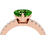 Rose gold Heart Cut Solitaire Diamond with Pavé Band and Four-Prong Setting_4