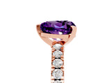 Rose gold Heart Cut Solitaire Diamond with Pavé Band and Four-Prong Setting_5