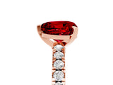 Rose gold Heart Cut Solitaire Diamond with Pavé Band and Four-Prong Setting_5