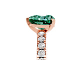 Rose gold Heart Cut Solitaire Diamond with Pavé Band and Four-Prong Setting_5