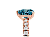 Rose gold Heart Cut Solitaire Diamond with Pavé Band and Four-Prong Setting_5