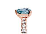 Rose gold Heart Cut Solitaire Diamond with Pavé Band and Four-Prong Setting_5