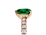 Rose gold Heart Cut Solitaire Diamond with Pavé Band and Four-Prong Setting_5