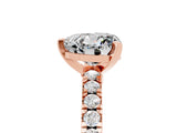 Rose gold Heart Cut Solitaire Diamond with Pavé Band and Four-Prong Setting_5