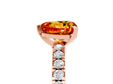 Rose gold Heart Cut Solitaire Diamond with Pavé Band and Four-Prong Setting_5