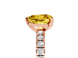 Rose gold Heart Cut Solitaire Diamond with Pavé Band and Four-Prong Setting_5