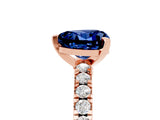 Rose gold Heart Cut Solitaire Diamond with Pavé Band and Four-Prong Setting_5