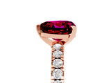 Rose gold Heart Cut Solitaire Diamond with Pavé Band and Four-Prong Setting_5
