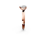 Rose gold Heart Cut Solitaire Engagement Ring with Flat Band and Four-Prong Setting 2