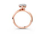 Rose gold Heart Cut Solitaire Engagement Ring with Flat Band and Four-Prong Setting 3