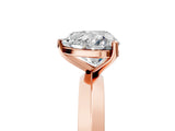 Rose gold Heart Cut Solitaire Engagement Ring with Flat Band and Four-Prong Setting 5