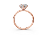 Rose gold Heart Cut Solitaire Engagement Ring with Four-Prong Setting and Classic Band_43