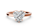 Rose gold Heart Cut Solitaire Engagement Ring with Four-Prong Setting on a Classic Band_36