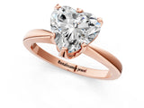 Rose gold Heart Cut Solitaire Engagement Ring with Six-Prong Setting and Tapered Band_4
