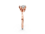 Rose gold Heart Cut Solitaire Engagement Ring with Six-Prong Setting and Tapered Band_5