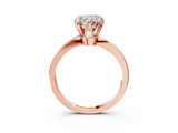 Rose gold Heart Cut Solitaire Engagement Ring with Six-Prong Setting and Tapered Band_6