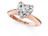 Rose gold Heart Cut Solitaire Engagement Ring with Tapered Band and Four-Prong Setting 1