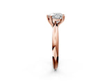 Rose gold Heart Cut Solitaire Engagement Ring with Tapered Band and Four-Prong Setting 2
