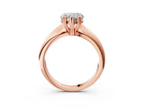 Rose gold Heart Cut Solitaire Engagement Ring with Tapered Band and Four-Prong Setting 3