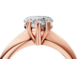 Rose gold Heart Cut Solitaire Engagement Ring with Tapered Band and Four-Prong Setting 4
