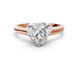 Rose gold Heart Cut Solitaire Engagement Ring with Tapered Band and Four-Prong Setting_3