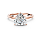 Rose gold Heart Cut Solitaire Engagement Ring with Thin Band and Four-Prong Setting_3