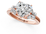 Rose gold Heart Cut Solitaire Floral Diamond Ring with Four-Prong Setting_38