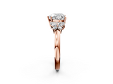 Rose gold Heart Cut Solitaire Floral Diamond Ring with Four-Prong Setting_39