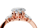 Rose gold Heart Cut Solitaire Floral Diamond Ring with Four-Prong Setting_41