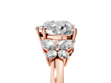Rose gold Heart Cut Solitaire Floral Diamond Ring with Four-Prong Setting_42