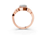 Rose gold Heart Cut Solitaire Intertwined Band Prong Setting Ring_17