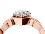Rose gold Heart Cut Solitaire Intertwined Band Prong Setting Ring_18