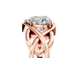 Rose gold Heart Cut Solitaire Intertwined Band Prong Setting Ring_19